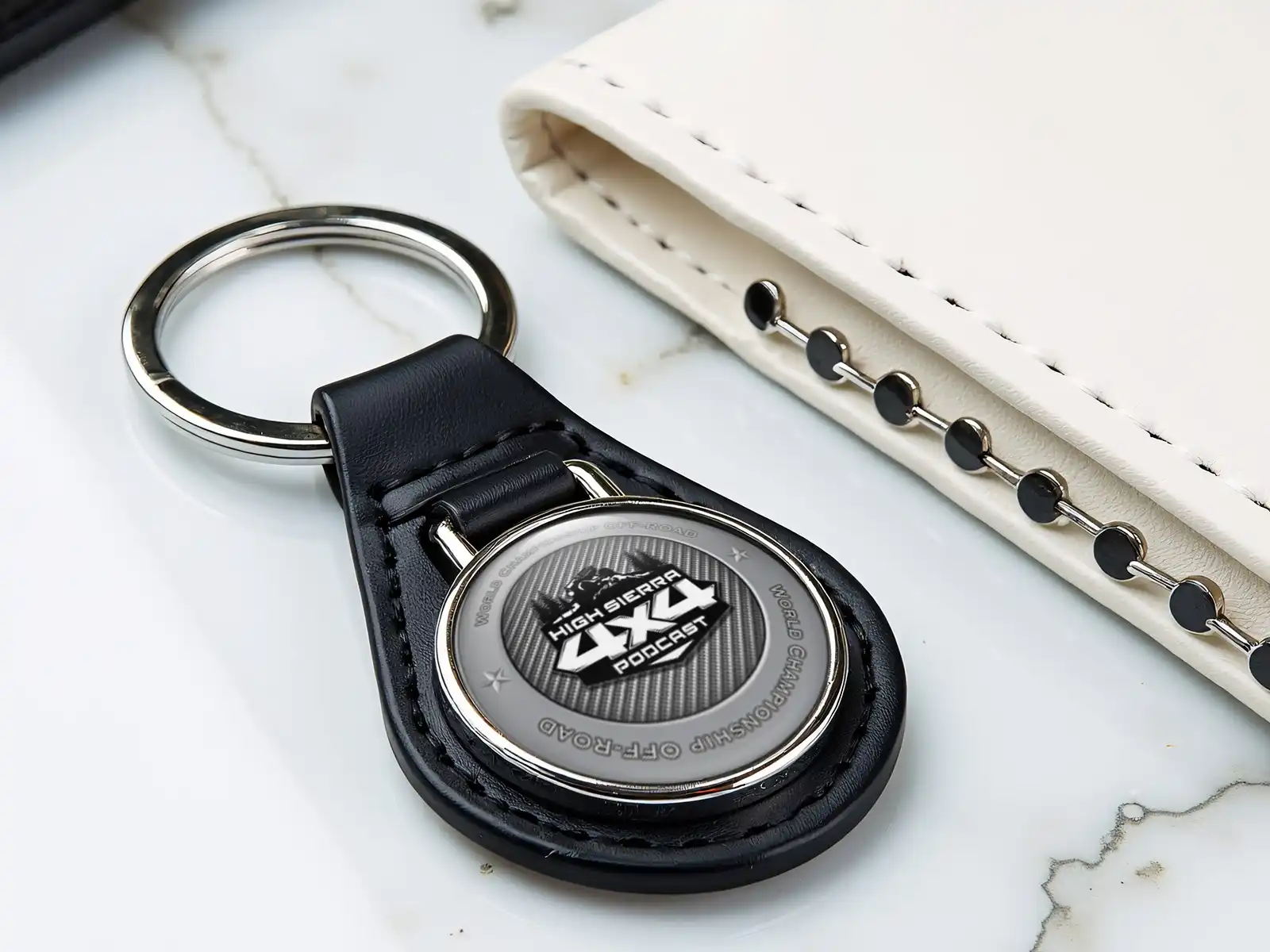 Luxury Keychain Touch Leather Style Glossy